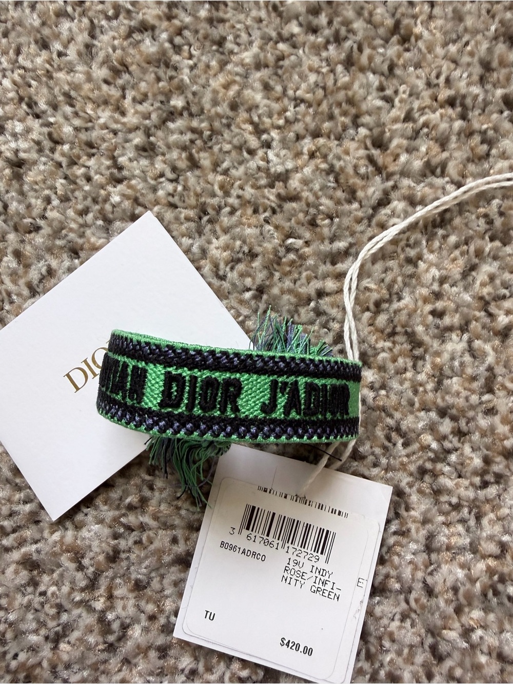 1 Dior J'Adior Green Woven Bracelet